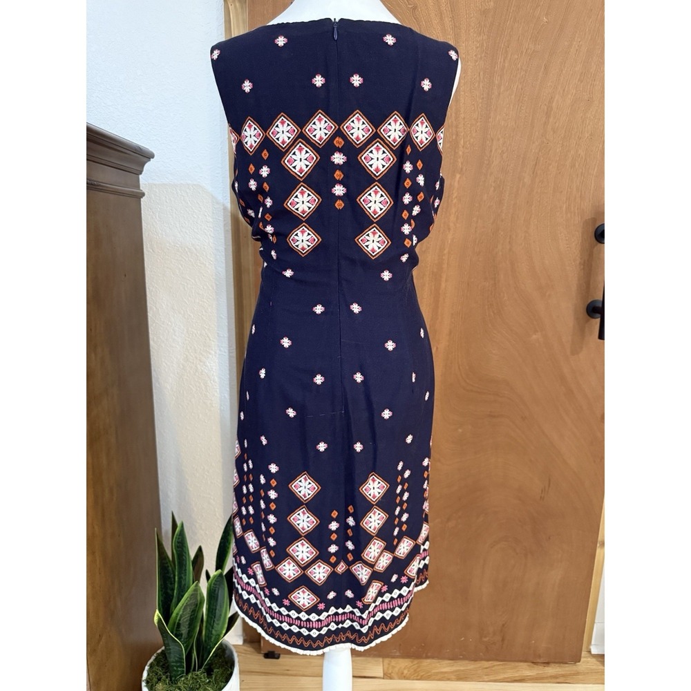 Shift Dress Navy Knee Sleeveless Sz 10 NorthStyle Ethnic Inspired 90's Mom Y2K - Picture 6 of 16